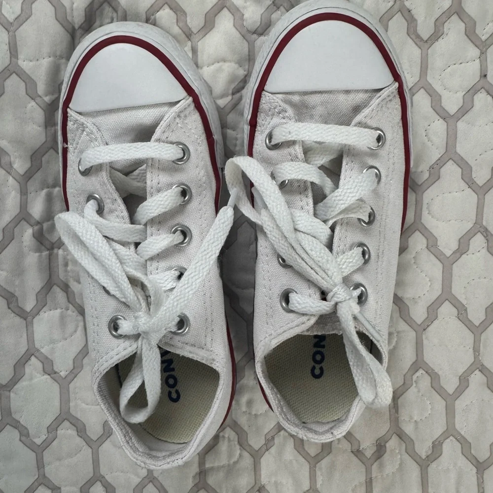 Converse Kids White and Red Sneakers
